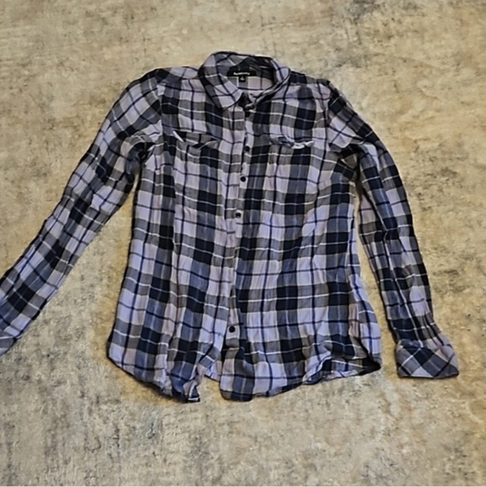 Black and purple flannel